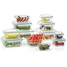 GLASSLOCK Air Tight Glass Lunch Container Glass Food Storage Set 24-Piece