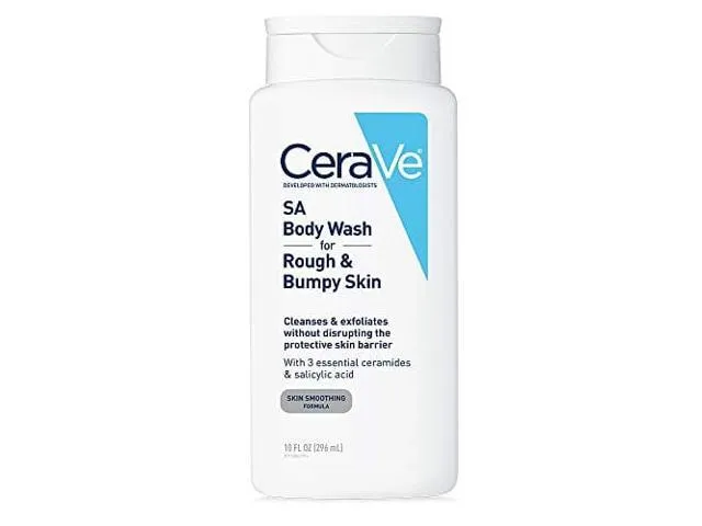 CeraVe Body Wash with Salicylic Acid | 10 Ounce | Fragrance Free Body Wash to Exfoliate Rough and Bumpy Skin | Exclusive