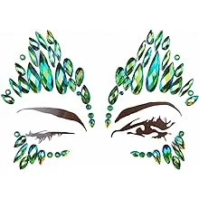 halloween face jewels festival Christmas face gems stick on rhinestone tattoo stickers pasties self adhesive temporary tattoos Fashion jewelry for party (green AB/SV-01)