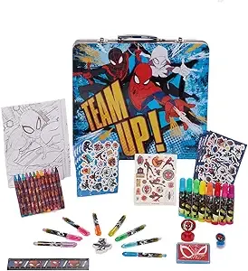 Innovative Designs Marvel Spiderman Deluxe Activity Set with Carrying Tin, Coloring Sheets, Tattoos, Stickers, & Art Supplies