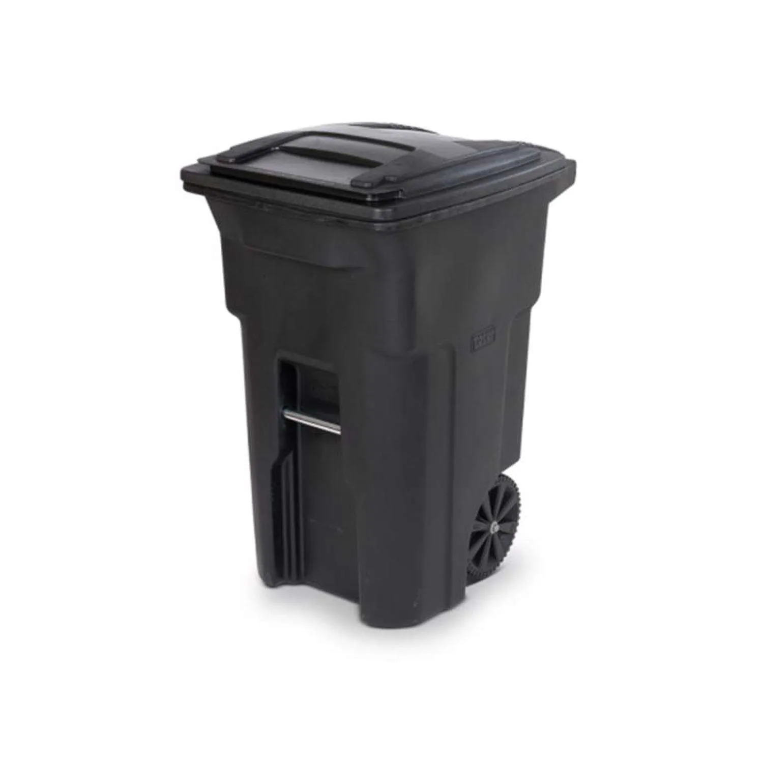 Two Wheel Black Trash Can 64-gallons