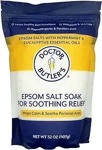 Doctor Butler’s Epsom Salt Soak – Sitz Bath Salts for Hemorrhoids Relief for Men and Women, Soothes and Provides Natural Relief Associated with Hemorrhoids (32 oz)