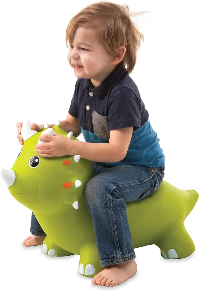 Green Triceratops Inflatable Jump Along