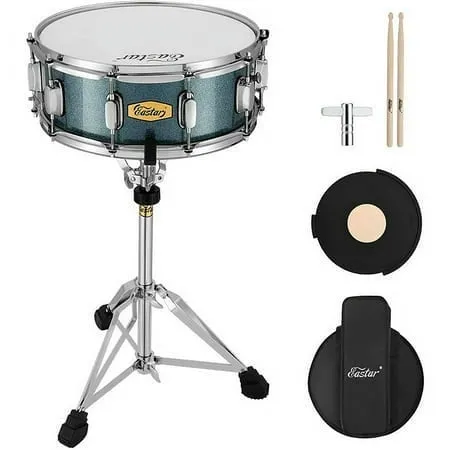 Eastar Snare Drum Set with Drum Sticks,for Beginners with Snare Drum Stand, Mute Pad, Snare Drum Bag, Drum Key, 14"X 5.5",Starry Black