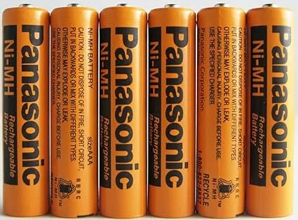 Panasonic HHR-75AAA/B-4 Ni-MH Rechargeable Battery for Cordless Phones, 700 mAh (Pack of 2)