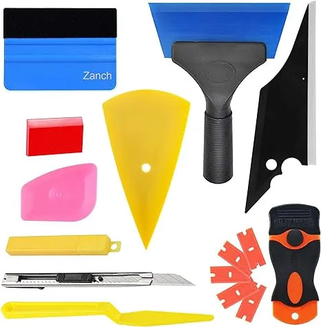 Zanch Window Tint Kit, 24pcs Professional & Easy-to-Use Window Tinting Tools for Car or Home - Includes Tint Squeegee, Felt Squeegee, and Cutting Knife for Window Film Installation