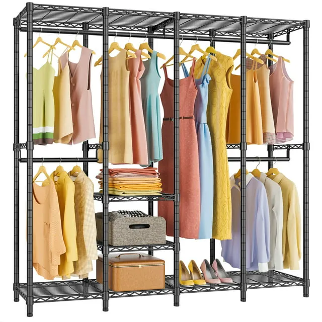 VIPEK V40 Wire Garment Rack Heavy Duty Clothes Rack Freestanding Closet Wardrobe Rack, Max Load 1110lbs, Black