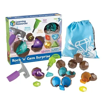 Learning Resources Rock 'n Gem Surprise, Sorting, Matching & Counting Skills Activity Set, Early STEM, 19 Pieces, Ages 3+