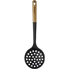 STAUB Skimmer Spoon, Perfect for Straining or Lifting Meat and Veggies from Broth, Durable BPA-Free Matte Black Silicone, Safe for Nonstick Cooking Surfaces