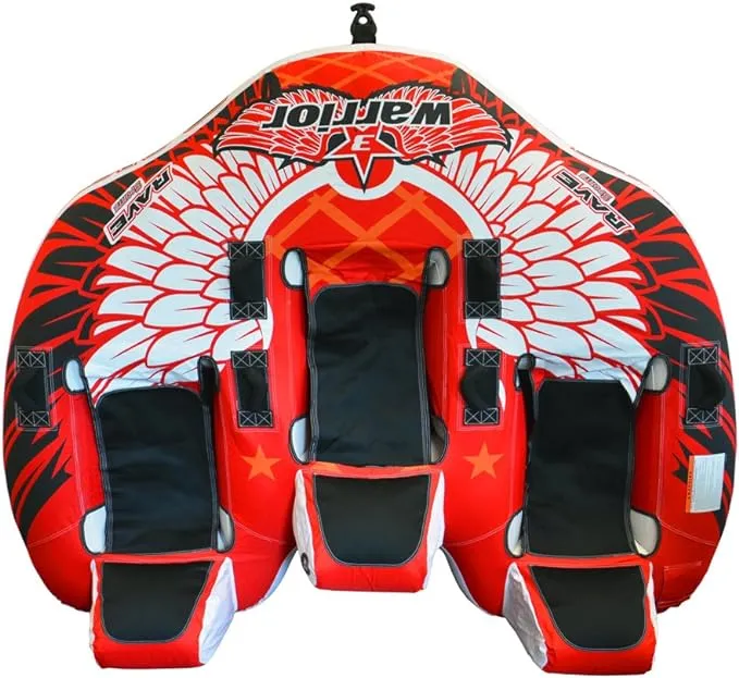 Rave Sports 3 Person Warrior Boat, Red