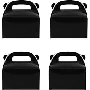 Oletx 30-Pack Black Party Favor Treat Boxes, Goodie Boxes, Gable Paper Gift Boxes with Handles. Perfect for Birthday, Baby Shower and Any Fun Party Decoration Supplies.