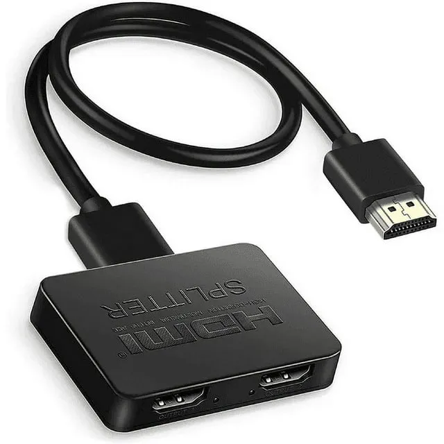 avedio links HDMI Splitter 1 in 2 Out【with 4ft HDMI Cable 】 4K HDMI Splitter for Dual Monitors Duplicate/Mirror Only, 1x2 HDMI Splitter 1 to 2 Amplifier for Full HD 1080P 3D, 1 Source onto 2 Displays