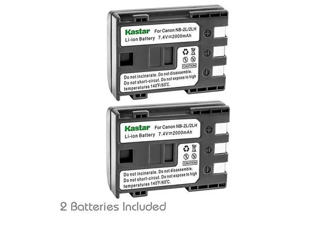 Kastar Battery (X2) & LCD Slim USB Charger for Canon NB-2L NB-2LH NB-2L12 NB-2L14 NB-2L24 BP-2L5 BP-2LH and Canon EOS Digital Rebel XT Xti Cameras