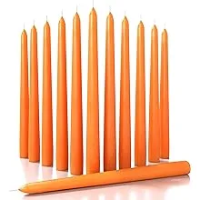 CANDWAX 10 inch Taper Candles Set of 12 - Tall Candles Unscented - Orange Tapered Candle Sticks Perfect as Halloween Taper Candles - Orange Candles