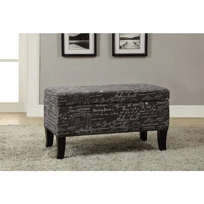 Linon Stephanie Ottoman, Botanical Linen