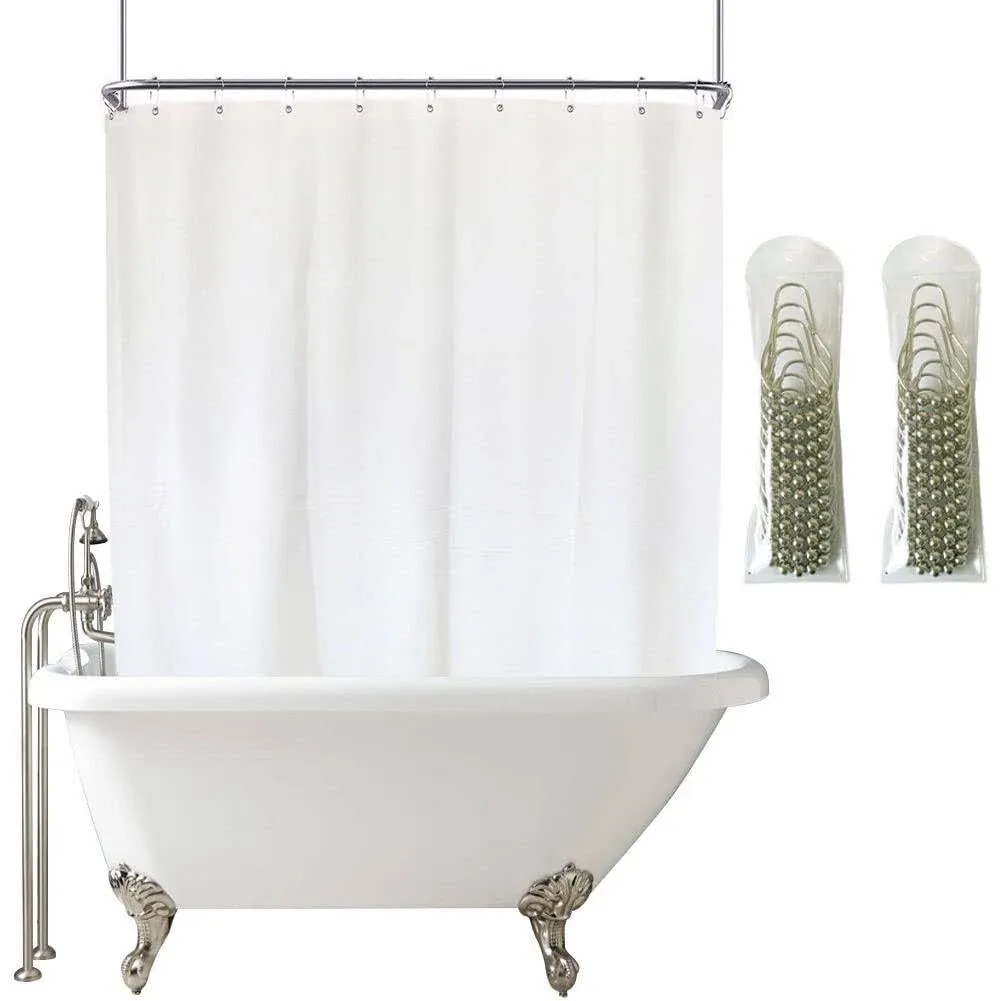 Yisure Clawfoot Tub Shower Curtain All Around Shower Curtain Liner 180x70 inch ...