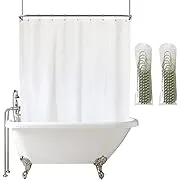 Yisure Clawfoot Tub Shower Curtain All Around Shower Curtain Liner 180x70 inch ...