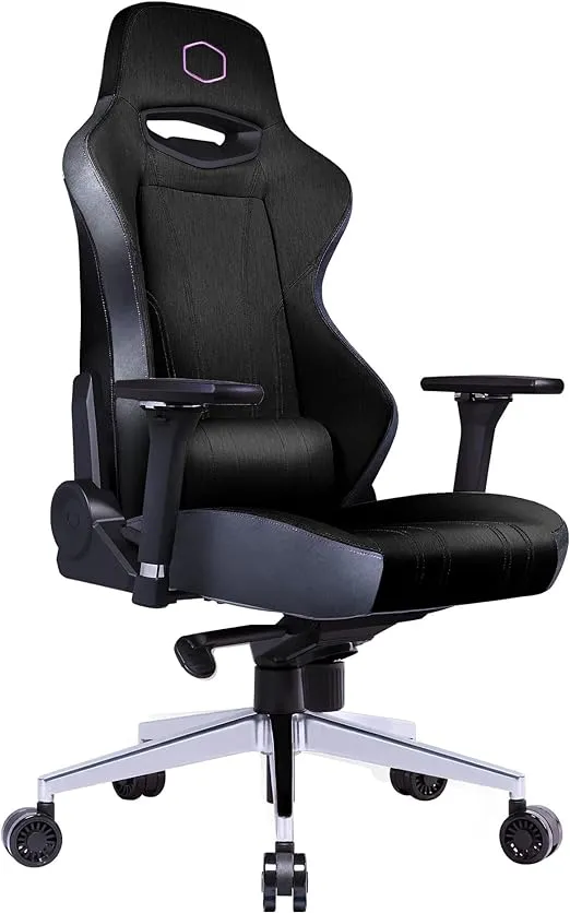 Cooler Master Caliber X1C Gaming Chair - Cooling Comfort & Performance - 360° Swivel, Reclining High Back, Armrests, Headrest, Lumbar Support - PU Leather - Black