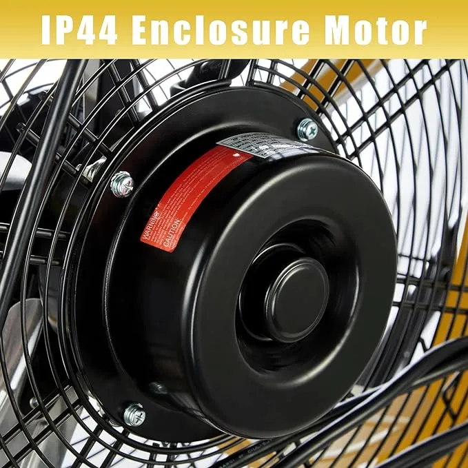 10" High-velocity Drum Air Circulator Fan 1200 CFM Large Airflow Turbo Shop Floor Fan with 360-degree Pivoting Head, 3-speed 1/12 HP Motor