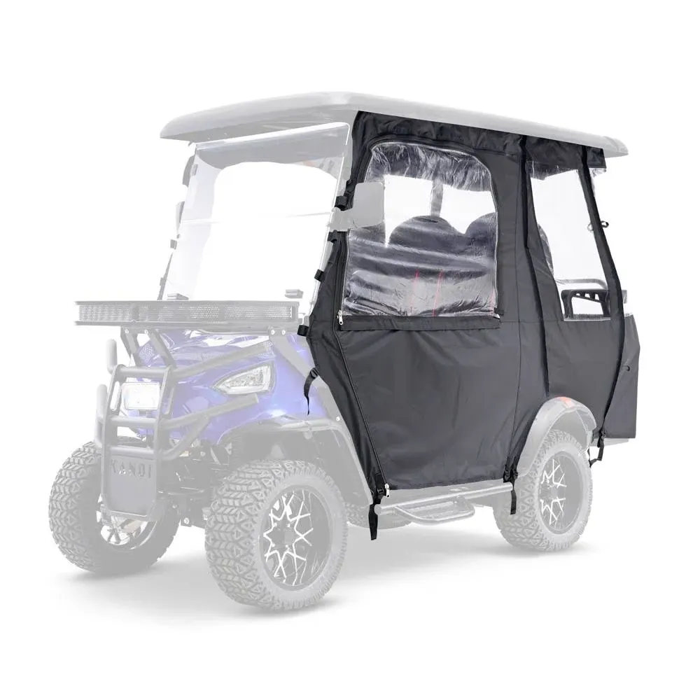 KANDI Soft Enclosure for Kruiser 4P and Coleman DR48V Electric Golf Carts, Solid and Easy to Clean Material, Front Zippable Windows