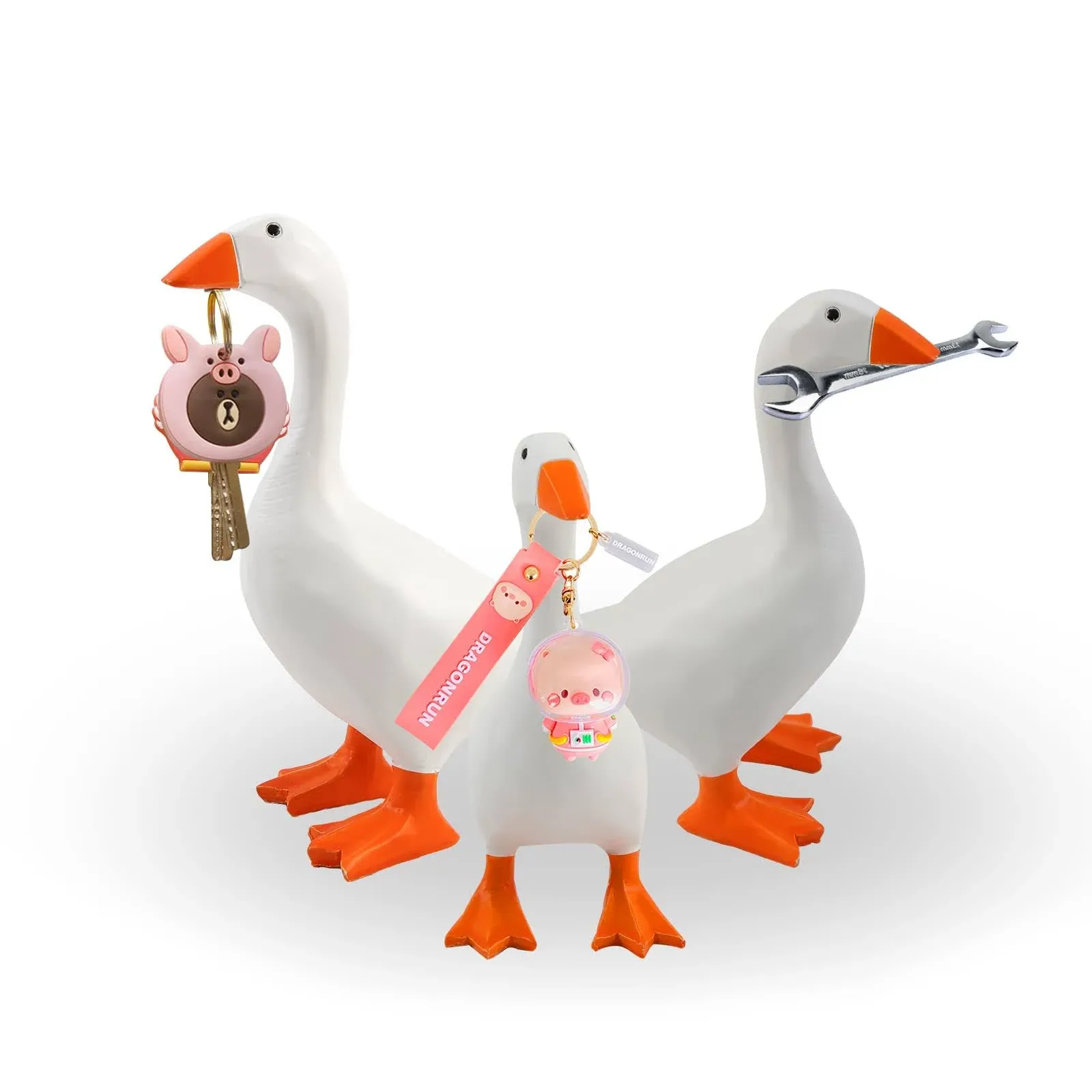 Magnetic Statue Cute Key Holder 1 Pack Home Decoration Hanging Rack Table Goose