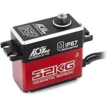 AGFRC 32KG IP67-Waterproof RC-Servo High-Torque - Full Metal Gear Coreless Steering Servo for 1/10 RC Car Boat Crawler, Control Angle 180° (A73CHLW V2)