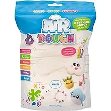 Air Dough - White, Air Dry, Ultra Light, Non-Toxic Modeling Clay in a Resealable Bag Including Tutorial Videos (Educational, Create & Decorate DIY, Kids Gifts, Arts & Crafts for Boys & Girls)