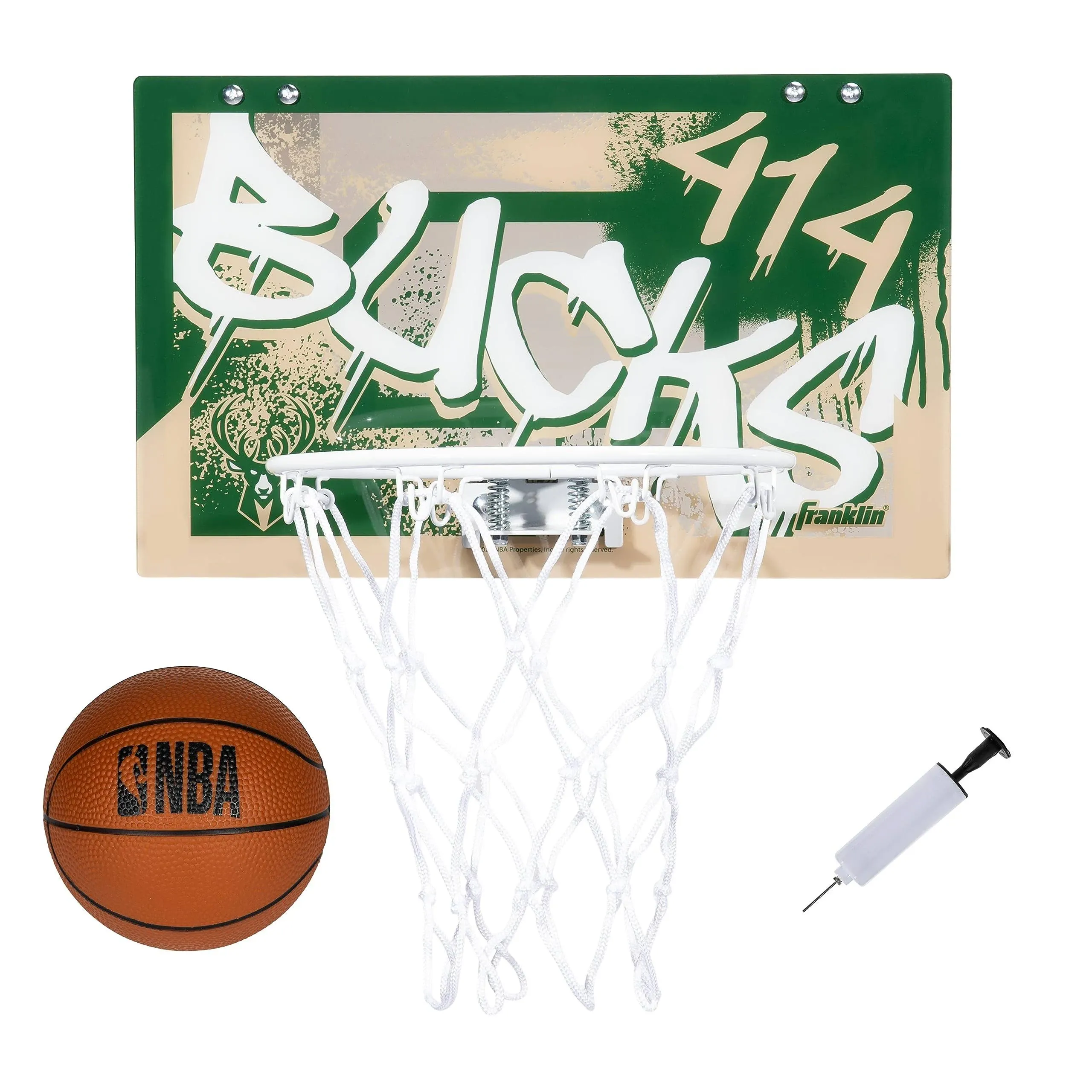 Franklin Sports NBA Team Over the Door Basketball Hoops - Kids Indoor Mini Basketball Hoop + Ball Set - NBA Fan Mini Hoops