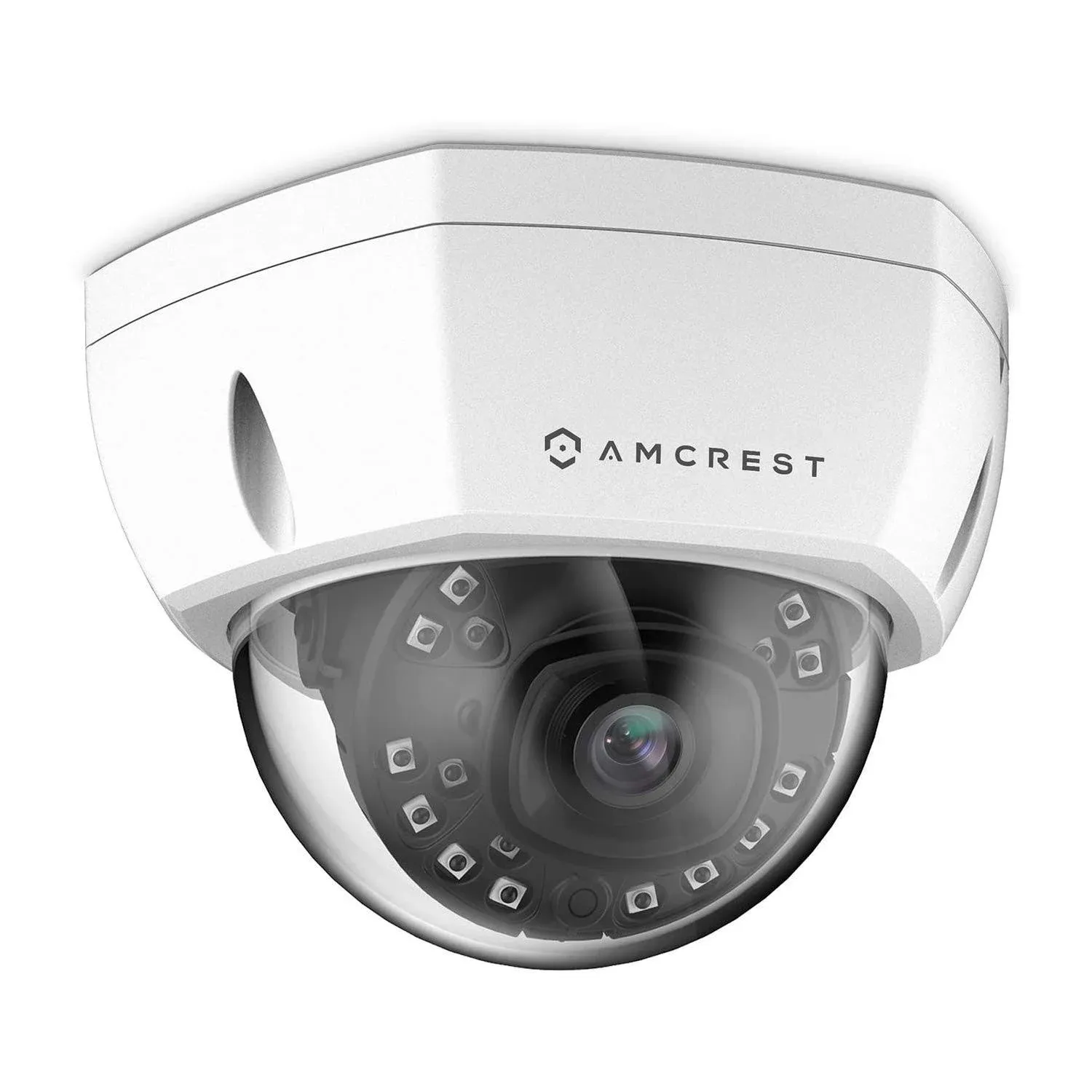 Amcrest UltraHD 4K (8MP) Outdoor Security POE IP Camera, 3840x2160, 98ft NightVision, 2.8mm Lens, IP67 Weatherproof, IK10 Vandal Resistant Dome, MicroSD Recording, White (IP8M-2493EW)