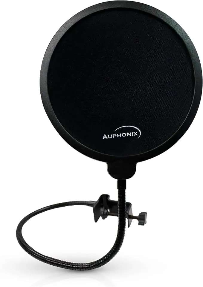 Pop Filter Screen for Microphones - Gooseneck Clamps Compatible with Blue Yeti Microphone - Great Gift