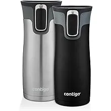 Contigo West Loop Stainless Steel Vacuum-Insulated Travel Mug with Spill-Proof Lid, Keeps Drinks Hot up to 5 Hours and Cold up to 12 Hours, 20oz Matte Black