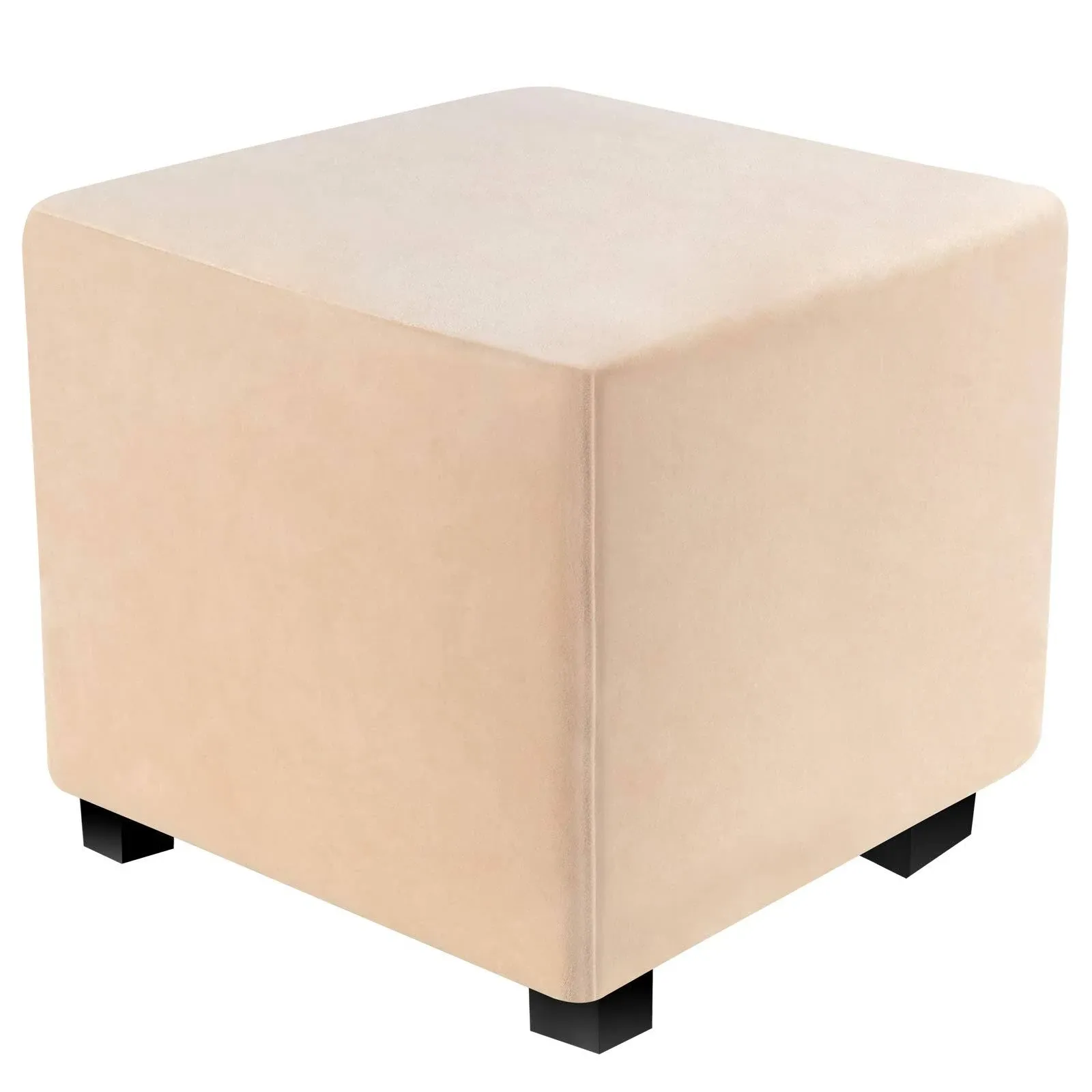 DUJUIKE Ottoman Covers Slipcover Velvet Square Ottoman Covers Protector for