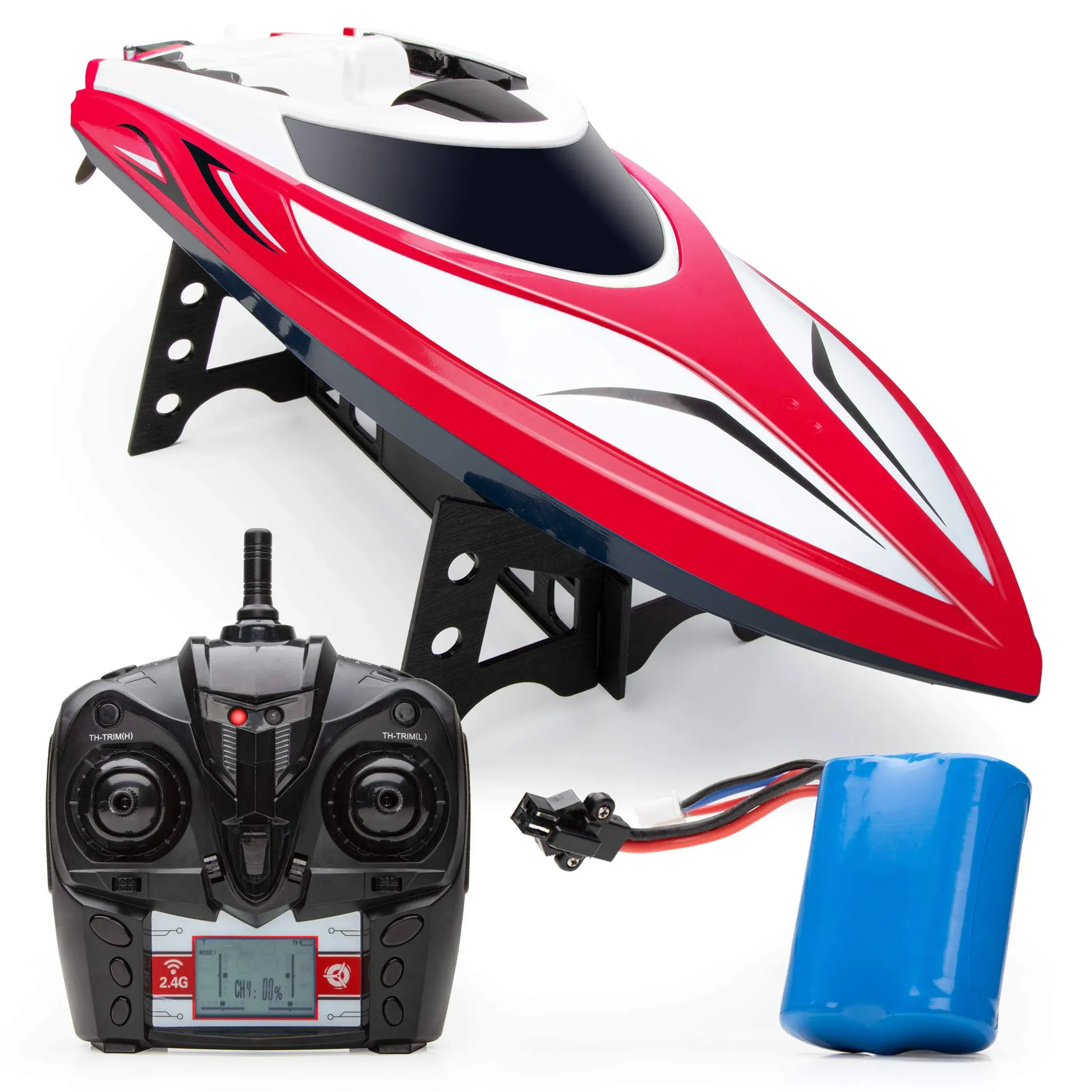 Force1 Velocity Red 20mph Underwater Diving RC Boat