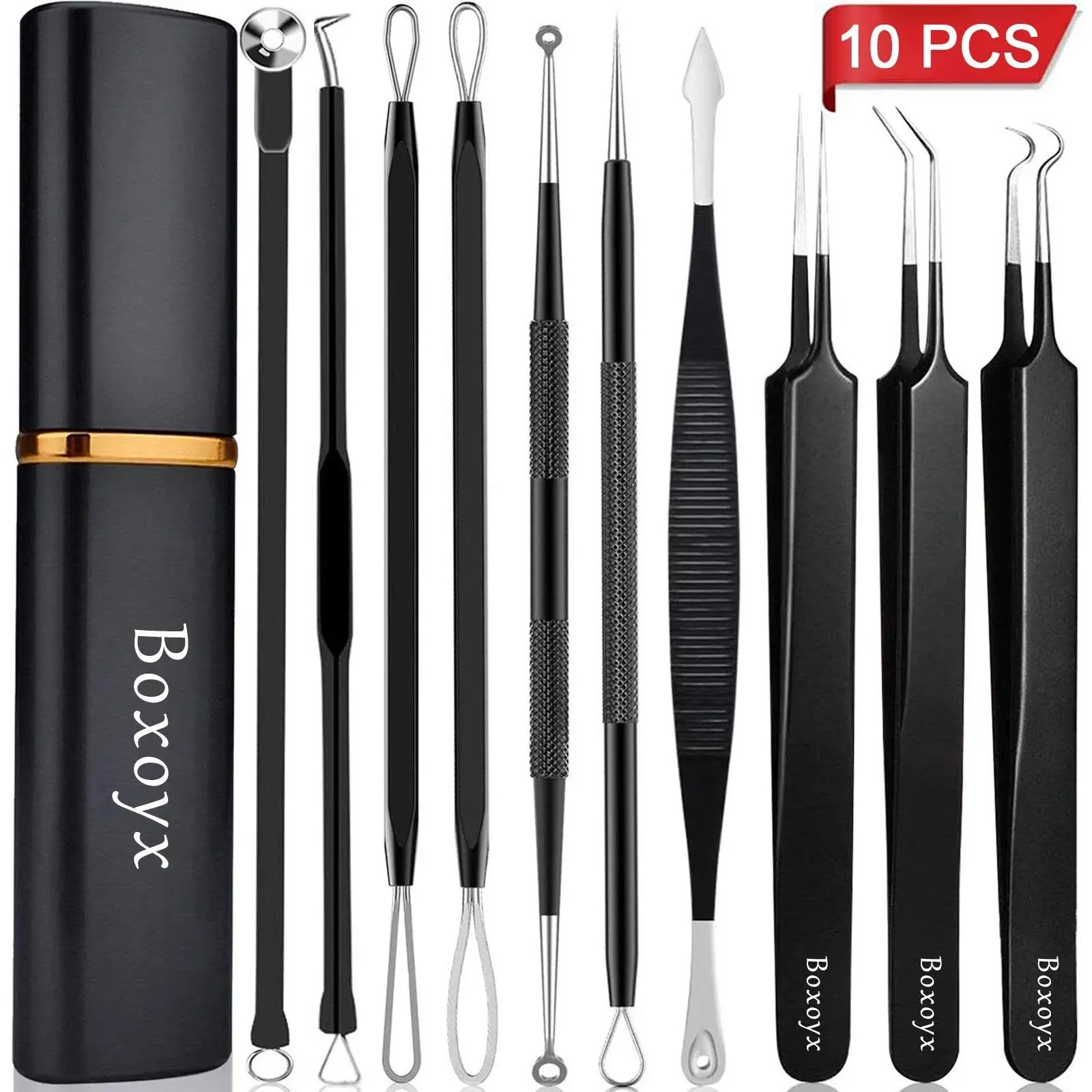 Blackhead Remover Tool,Pimple Comedone Extractor Popper Acne Removal Kit.Set 10