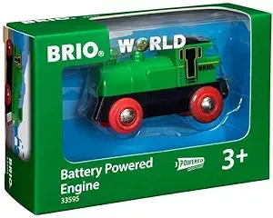 World 33595 Engine Train - Battery Powered Wooden Toy for | Forward &amp; Reverse...