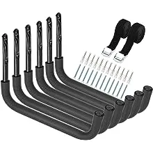 6 Pack Kayak Storage Racks, 15.5Inch Heavy Duty Garage Storage SUP Hooks, Wall M