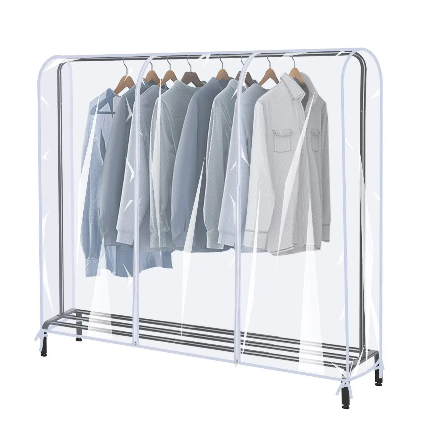 SIWUTIAO Garment Rack Cover,5ft Transparent Peva Clothing Rack Cover Only, Clear ...