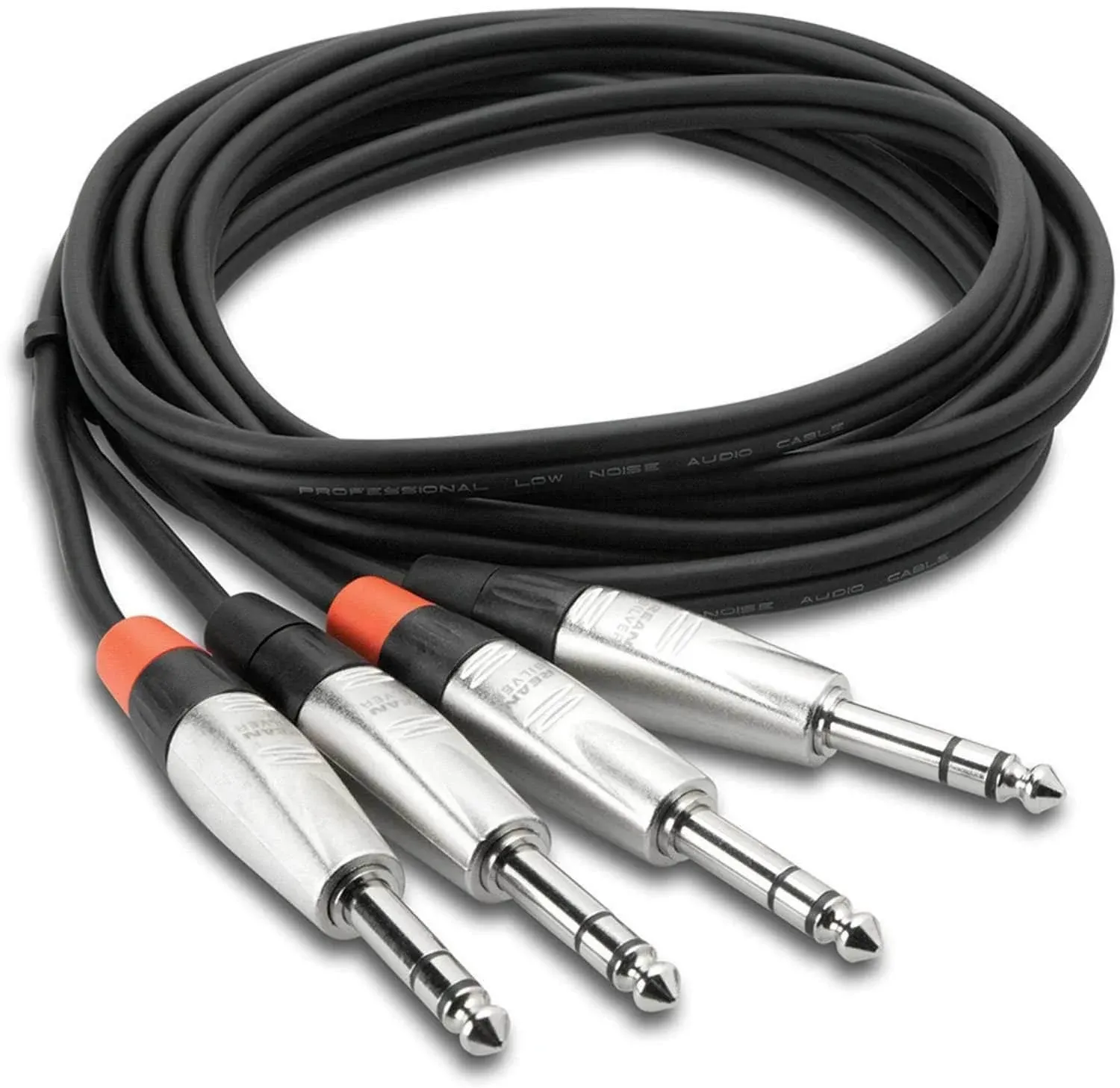 Hosa HSS-015X2 Dual REAN 1/4" TRS to Same Pro Stereo Interconnect Cable - 15'