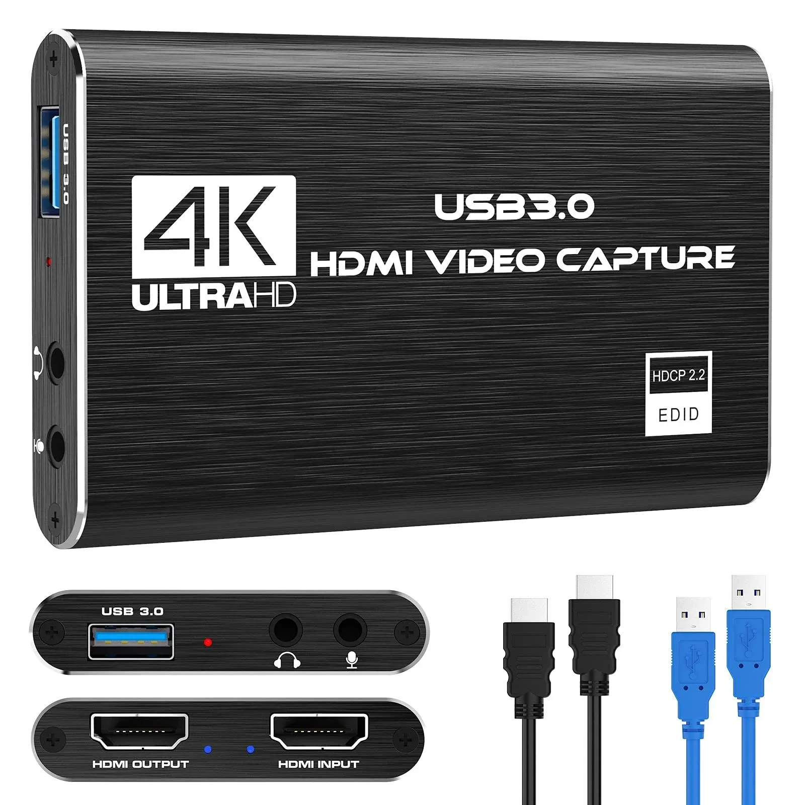 4K Audio Video Capture Card USB 3.0 HDMI Video Capture Device  Game Recording