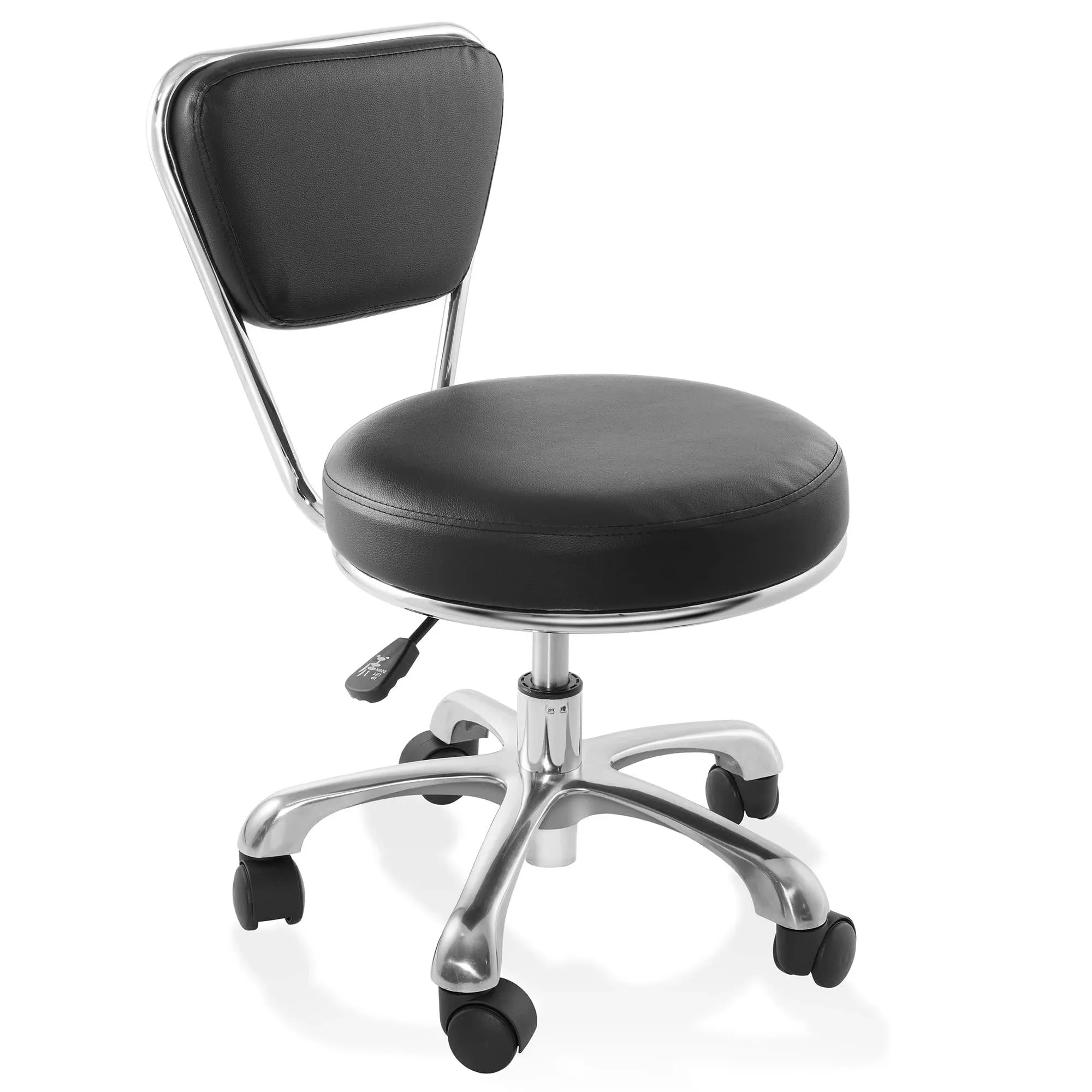 Saloniture Rolling Hydraulic Salon Stool - Adjustable Swivel Chair for Spa, Shop, Salon, Massage, Medical, Work or Office