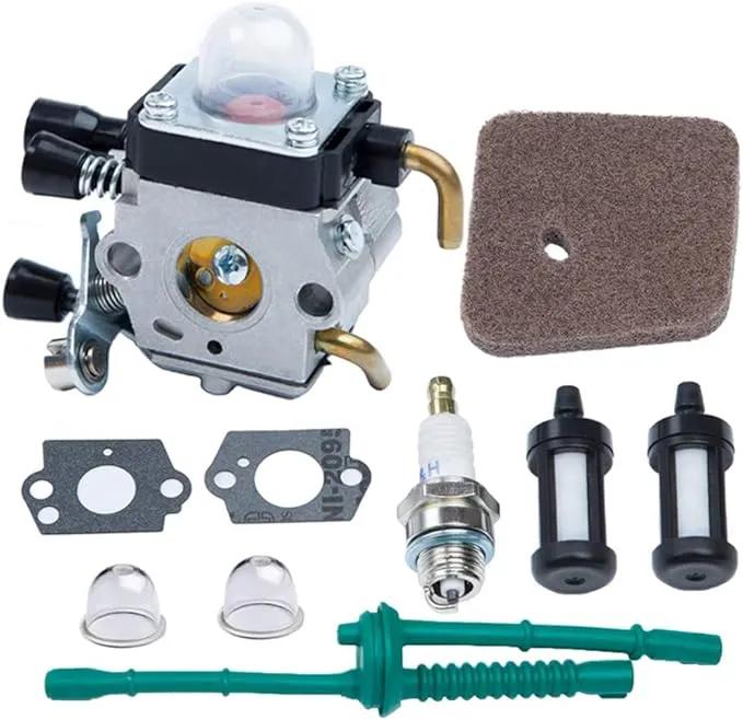 FS55 Carburetor, Easy-start FS 55 Carb with Rebuild Kit, Premium FS55R FS45 FS38 HL45 Carburetor for ZAMA STIHL String Hedge Trimmer Weed Eater Parts with Fuel Line Kit