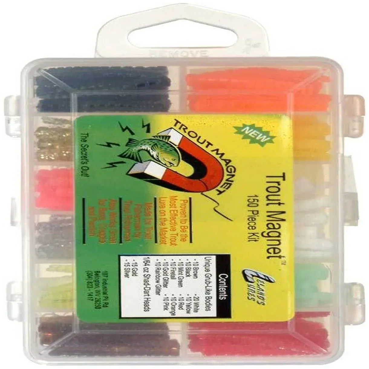 Leland Lures Trout Magnet Neon Softbait Kit 85pc