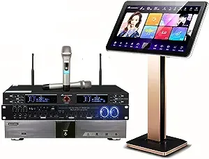 Pihaosen 2023 New Chinese Karaoke Machine Inandon-Kv-V5 Max Karaoke Player, with Reverb Wireless Microphone, 22-inch Capacitive Touch SCR