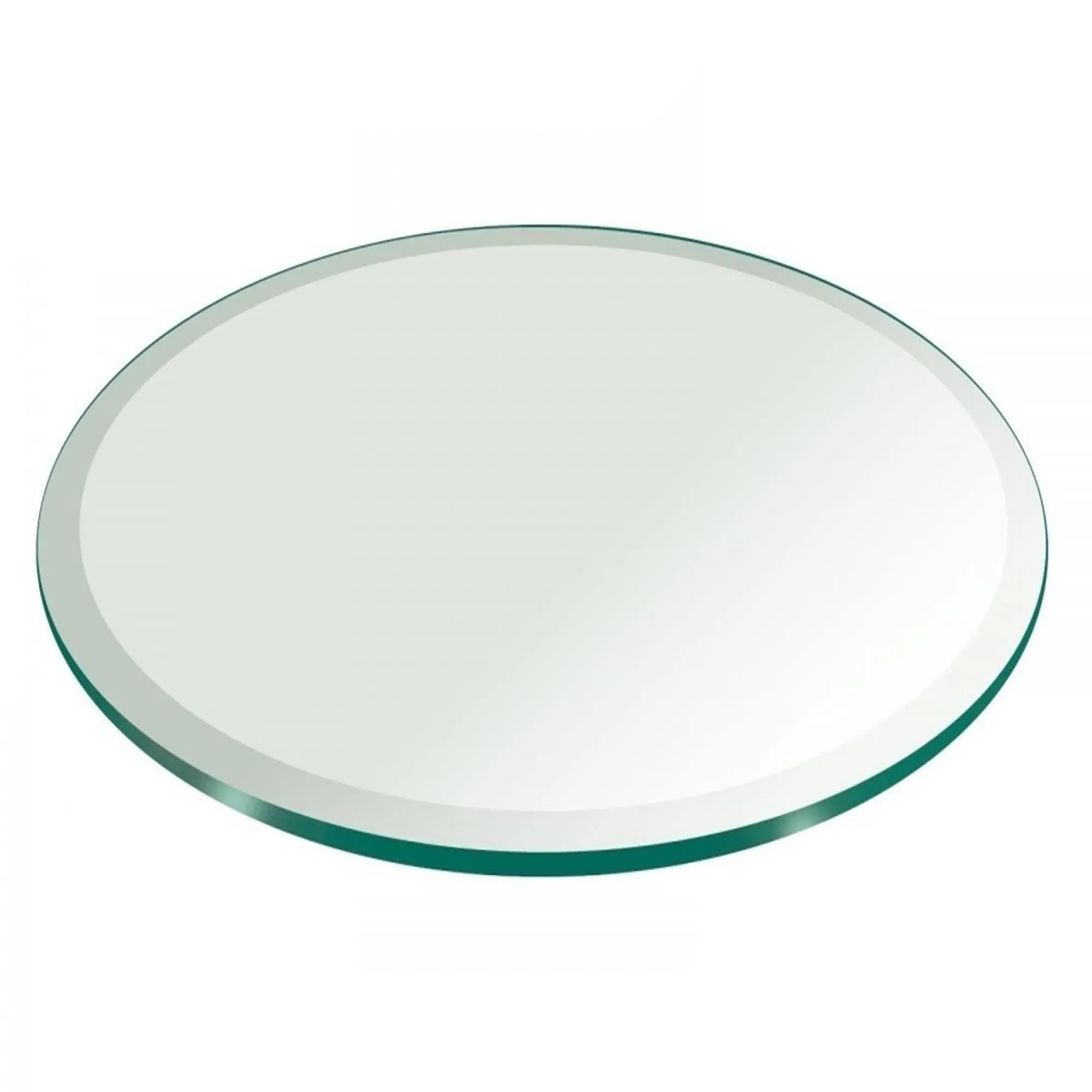 24 Inch Round Glass Table Top 1/2 Inch Thick Clear Tempered Glass With Beveled Edge Polished