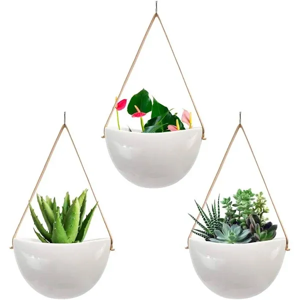 Hanging Planter with 3 Ceramic Pots