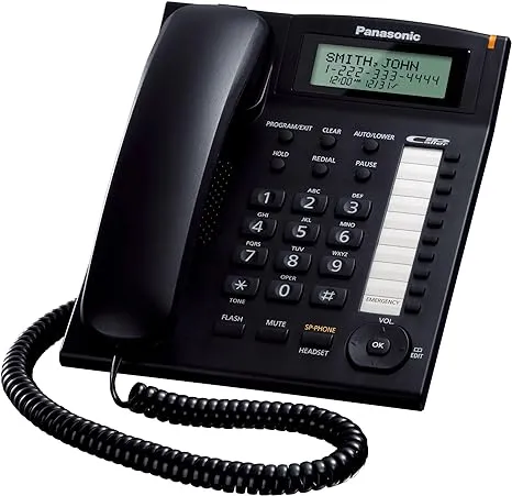 Panasonic KX-TS880B Integrated Corded Telephone,Black