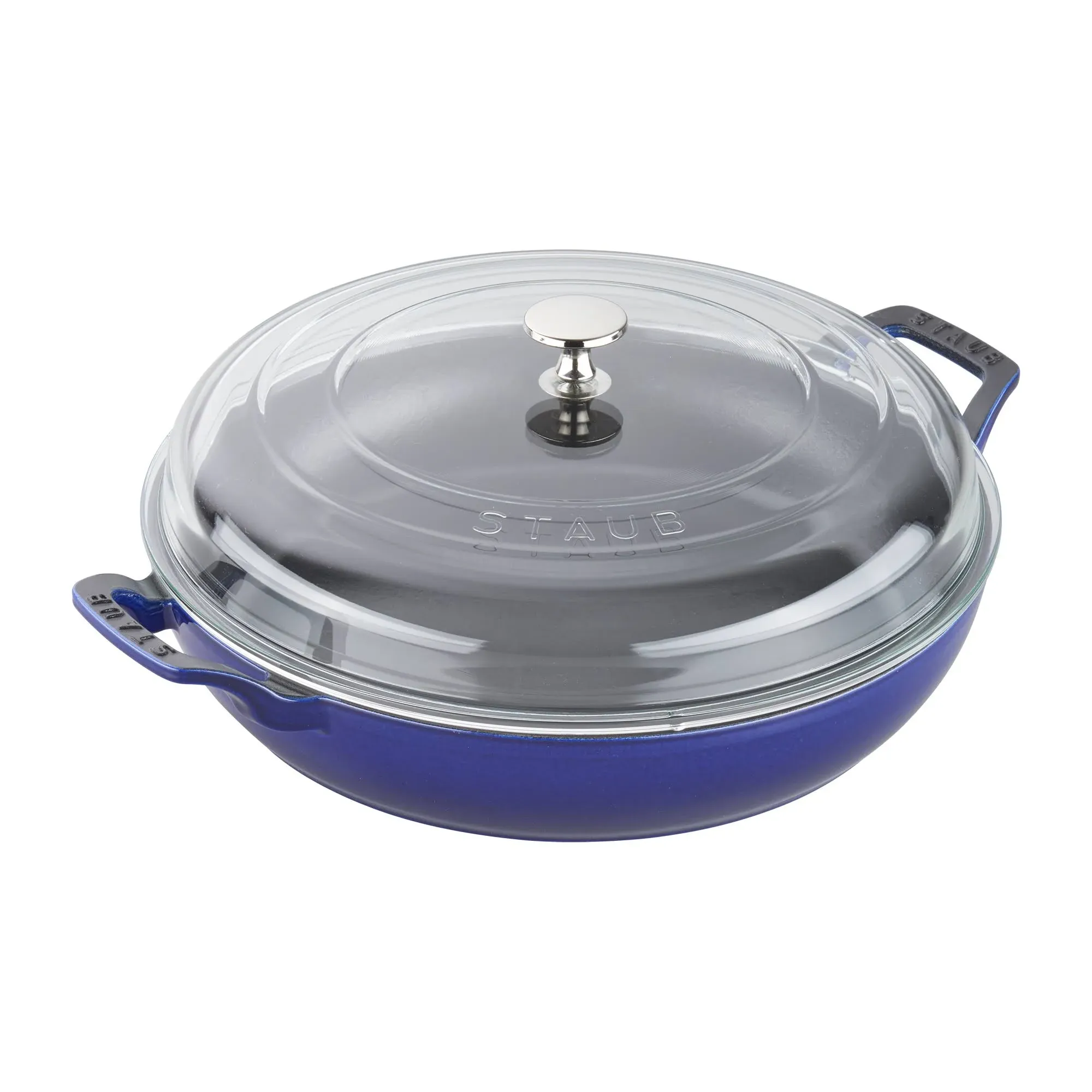 Staub - Cast Iron 3.5-qt Braiser with Glass Lid - Dark Blue