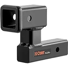 CURT 45794 Raised Trailer Hitch Extender, Fits 2-Inch Receiver, Extends 5-1/4", 4-1/4-In Rise, Gloss Black Powder Coat