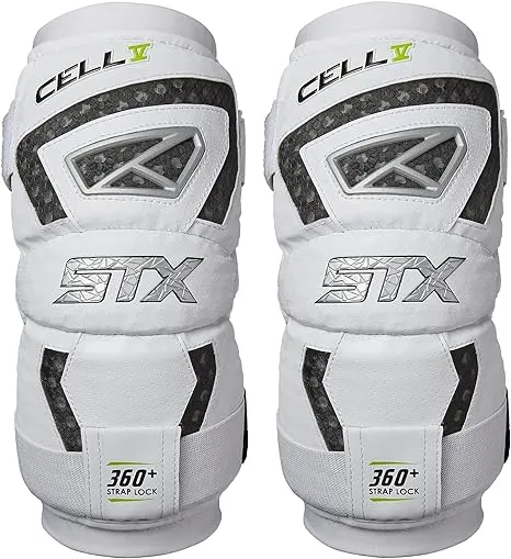 STX Lacrosse Cell V Arm Pads, Pair,White