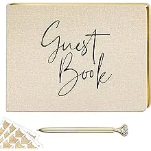 Wedding Guest Book Guest Book Wedding Reception With Diamond Pen And Photo Corne